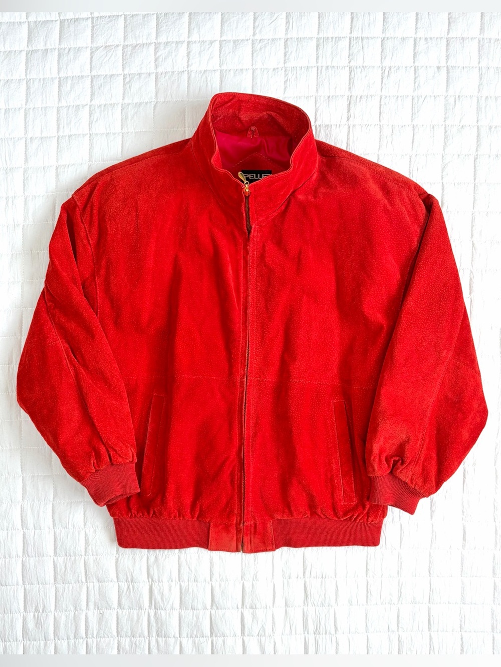 Share VTG Pelle Pelle Women's Retro Red Suede Bomber Jacket Size S